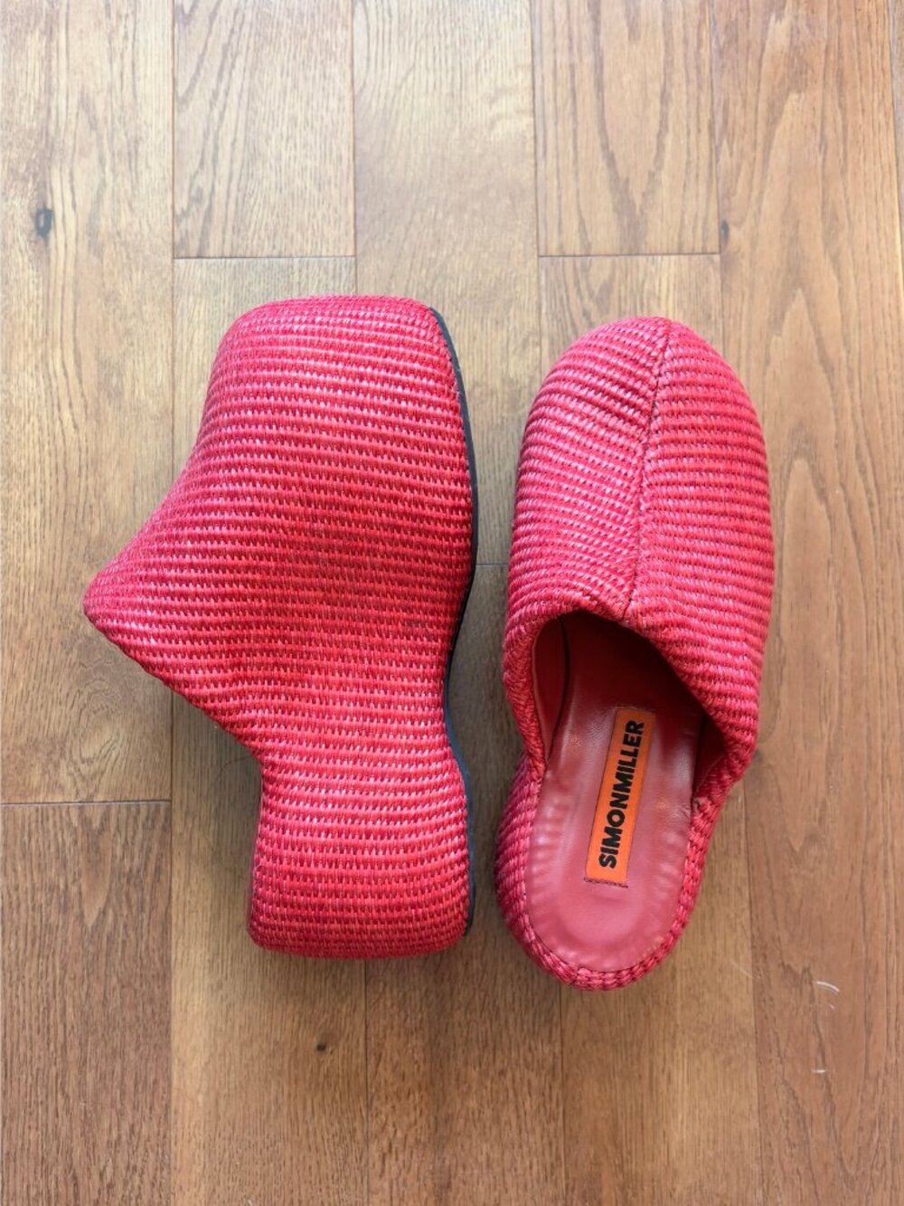 Simon Miller Raffia Bubble Clog Red Platform Size 37 - Picture 5 of 7